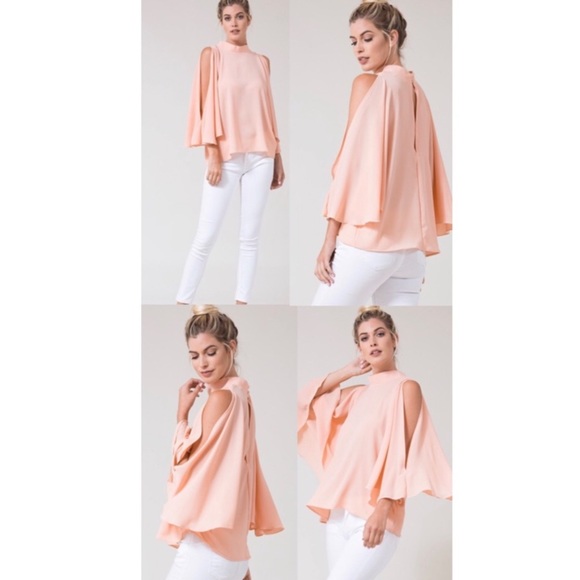 Open Shoulder Top with Kimono Sleeves - Picture 4 of 6